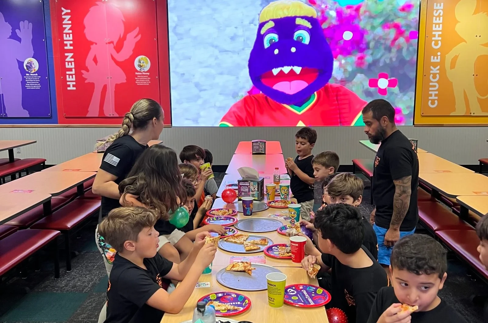 Kids enjoying a martial arts birthday party at Teknica Martial Arts
